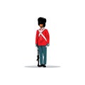 Royal British guardsman. Vector Illustration. Royalty Free Stock Photo