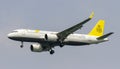 Royal Brunei Airlines Airbus A320-251N (Reg V8-RBE) Landing At Changi Airport, Singapore.