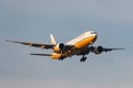 Royal Brunei Airlines Boeing 777-212/ER V8-BLA on approach to land at Melbourne International Airport.