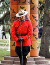 Mountie In Front Of Memorial At The Alberta Police And Peace Officers Memorial Day