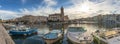 The royal canal of SÃÂ¨te with the consular palace in the background, on a summer morning, in HÃÂ©rault in Occitan