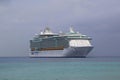 Royal Caribbean Freedom of the Seas Cruise Ship anchors at Port of George Town, Grand Cayman Royalty Free Stock Photo