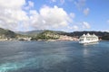 St. Charles, Grenada -12/15/17: Royal Caribbean`s, Jewel of the Seas docked in St. Charles Harbor, Grenada