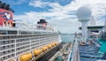 Royal Caribbean`s Majesty of the Seas and Disney Dream ships Royalty Free Stock Photo