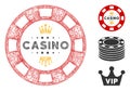 Royal Casino Chip Polygonal Web Vector Mesh Illustration
