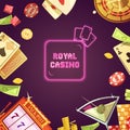 Royal Casino Retro Cartoon Illustration