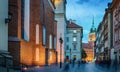 Royal Castle, ancient townhouses in old town in Warsaw, Poland. Royalty Free Stock Photo