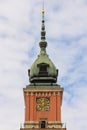 Royal castle. Clock tower. Warsaw. Poland Royalty Free Stock Photo