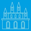 Royal castle icon, outline style Royalty Free Stock Photo