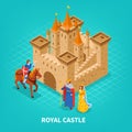 Royal Castle Isometric Composition Royalty Free Stock Photo