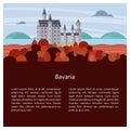 Royal castle Neuschwanstein. Bavaria. Vector illustration. Royalty Free Stock Photo