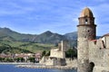 Castle and church of Collioure in France