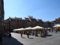 Royal castle, old townhouses in the old town of Warsaw, Poland. Day view Royalty Free Stock Photo