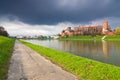 Royal castle in Wawel, Krakow, Poland Royalty Free Stock Photo