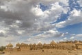 The royal cenotaphs of historic rulers, also known as Jaisalmer Chhatris, at Bada Bagh in Jaisalmer, Rajasthan, India. Cenotaphs Royalty Free Stock Photo