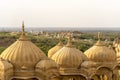 The royal cenotaphs of historic rulers, also known as Jaisalmer Chhatris, at Bada Bagh in Jaisalmer, Rajasthan, India. Cenotaphs Royalty Free Stock Photo