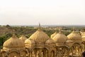 The royal cenotaphs of historic rulers, also known as Jaisalmer Chhatris, at Bada Bagh in Jaisalmer, Rajasthan, India. Cenotaphs Royalty Free Stock Photo