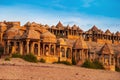 The royal cenotaphs Jaisalmer Chhatris, at Bada Bagh in Jaisalmer, Rajasthan, India Royalty Free Stock Photo
