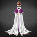 Medieval monarch ceremonial cloth realistic vector