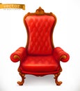 Royal chair. 3d vector icon