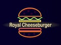 Royal Cheeseburger Bright Neon Street Signboard