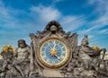 royal clock of versailles castle near paris, france Royalty Free Stock Photo