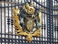 Royal Coat of Arm royal seal on Buckingham Palace`s main gate in London, UK Royalty Free Stock Photo