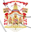Royal coat of arms of Spain. 3D Illustration