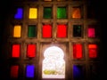 Royal colorful window of rajasthan Royalty Free Stock Photo