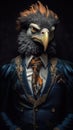 Royal condor dressed in an elegant and modern suit with a nice tie