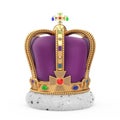 The Royal Coronation Golden Crown with Diamonds. 3d Rendering Royalty Free Stock Photo