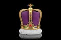 The Royal Coronation Golden Crown with Diamonds. 3d Rendering Royalty Free Stock Photo