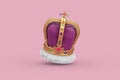 The Royal Coronation Golden Crown with Diamonds. 3d Rendering Royalty Free Stock Photo