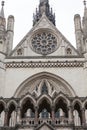 Royal Courts of Justice, gothic style building, facade, London, United Kingdom Royalty Free Stock Photo