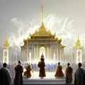 The Royal Cremation Ceremony of His Majesty King Bhumibol Adulyadej. AI Generated