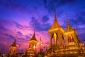 The Royal Crematorium of His Majesty King Bhumibol Adulyadej stands tall in Sanam Luang in front of the Grand Palace