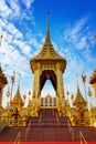 The Royal Crematorium of His Majesty King Bhumibol Adulyadej stands tall in Sanam Luang in front of the Grand Palace