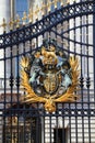 Royal Crest at Buckingham Palace Gate in London Royalty Free Stock Photo