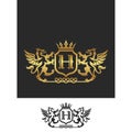 Letter H Griffin Heraldic elegant King Logo