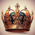 Royal crown collection with neutral white base Royalty Free Stock Photo