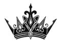 Royal crown design in black and white for King Queen Prince or Princess, or success concept Royalty Free Stock Photo