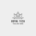 royal crown internet logo design luxury technology icon symbol sign Royalty Free Stock Photo