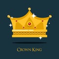 Royal crown for king or princess, queen gold tiara