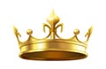 Royal crown for king and queen. Royalty and monarchy authority symbol, heraldic golden shiny element Royalty Free Stock Photo