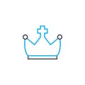 Royal crown linear icon concept. Royal crown line vector sign, symbol, illustration. Royalty Free Stock Photo