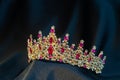 Royal crown for queen and princess, ruby. Royalty Free Stock Photo