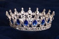 Royal crown with sapphires, luxury retro style. Royalty Free Stock Photo