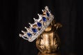 Royal crown with sapphires, luxury retro style. Royalty Free Stock Photo