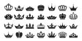 Royal crown sign set king queen heraldic icon