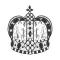 Royal crown sketch engraving vector illustration